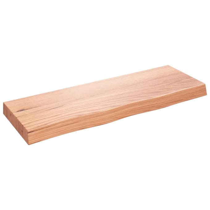 vidaXL - Wastafelblad - 80x30x(2-6) - cm - behandeld - massief - hout - lichtbruin