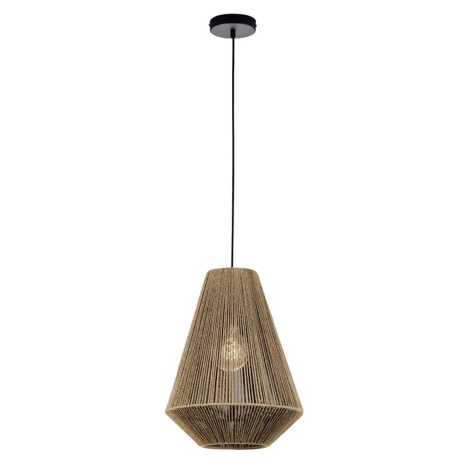 HELL Rope hanglamp van papier, bruin, Ø 33cm