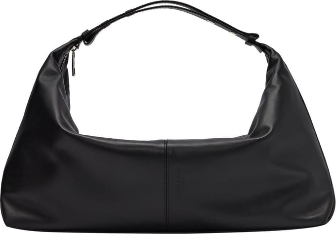 LIEBESKIND BERLIN Leren Schoudertas Paris Biker Hobo Bag Black Zwart