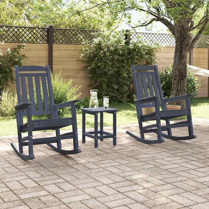 vidaXL Schommelstoel 2 pcs Marineblauw 92 x 70 x 108 cm Polyetheen