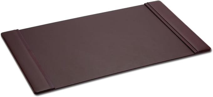 Chocoladebruine Bureau-onderlegger met Leer en Zijbekleding, 64,8 x 43,8 cm