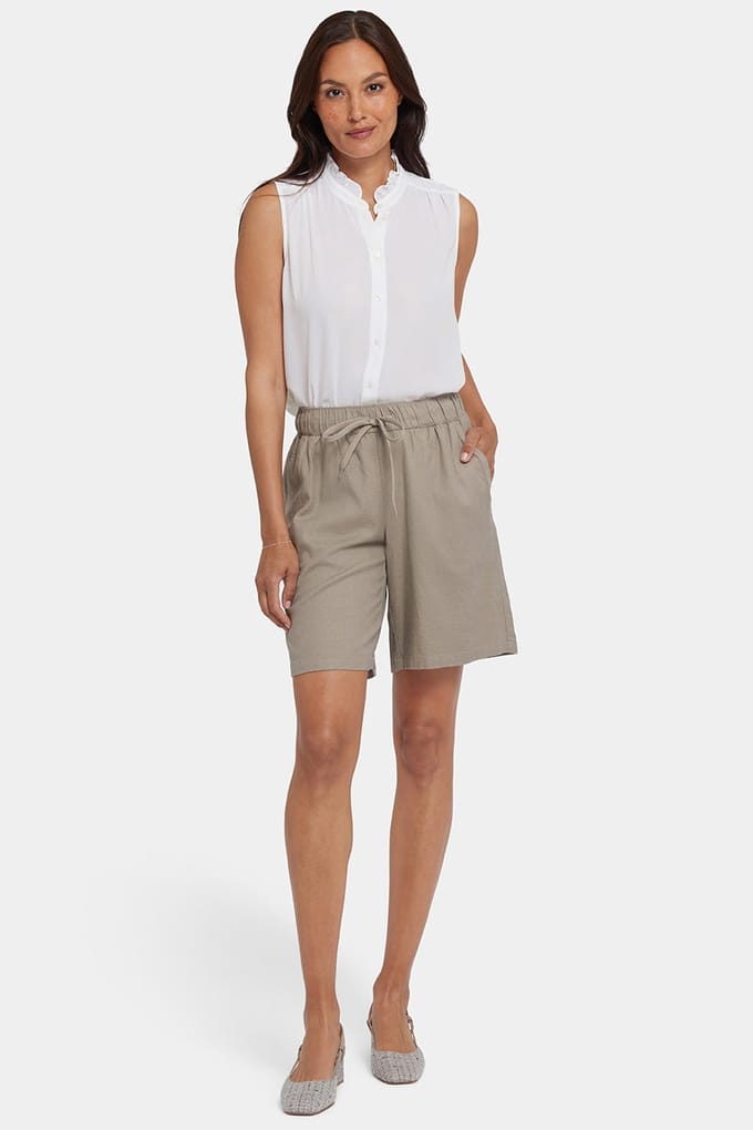 Luchtige Bermuda Shorts van Stretch Linnen