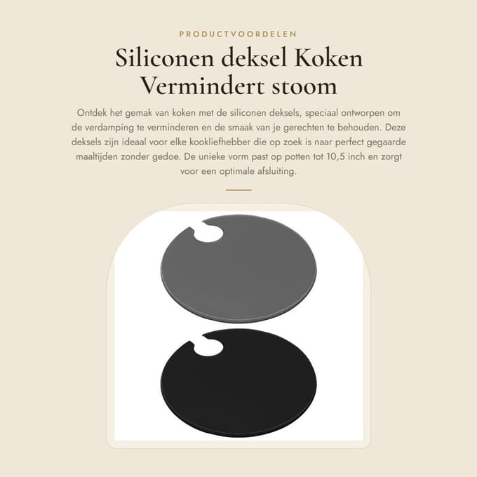 Dailygoods- Deksel 28 cm - Dekselhouder - Dekselopener - Sous Vide-deksel - Siliconen - Voedingskwaliteit