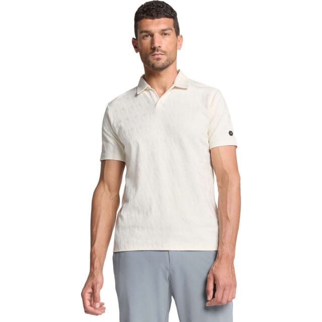 No Excess Polo v solid terry jacquard offwhite