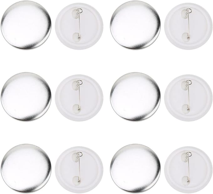 100 Sets Badge Pin Button Onderdelen voor DIY Knutselprojecten en Activiteiten met Kinderen