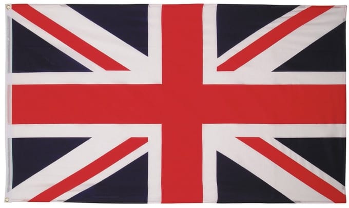 Vlag UK (Groot-Brittannië) - Polyester - 90 x 150 Centimeter - Verstevigingsband - Metalen Ringen