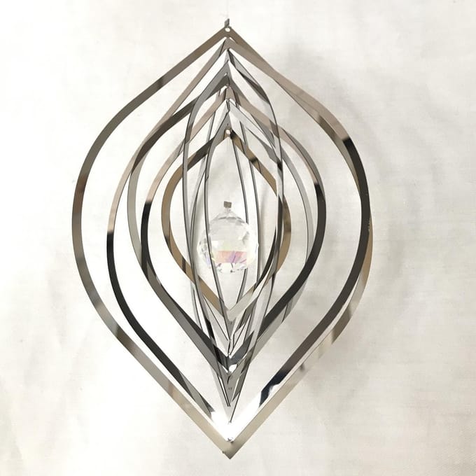 Cosmo Spinner - ca. 5" / 10.5x15.5x10.5 cm, Nature's Melody windspinner Cat's eye / Kattenoog