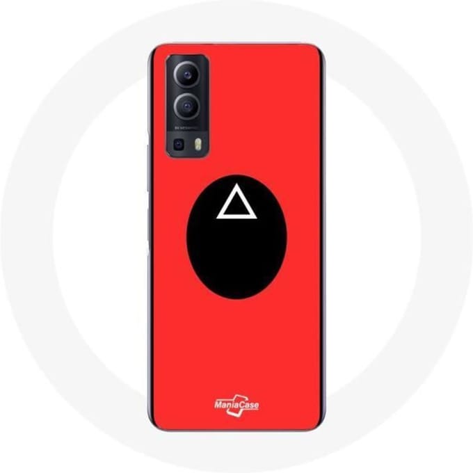 Coque - Vivo - Y72 - Rouge - Souple - Squid Game masque triangle