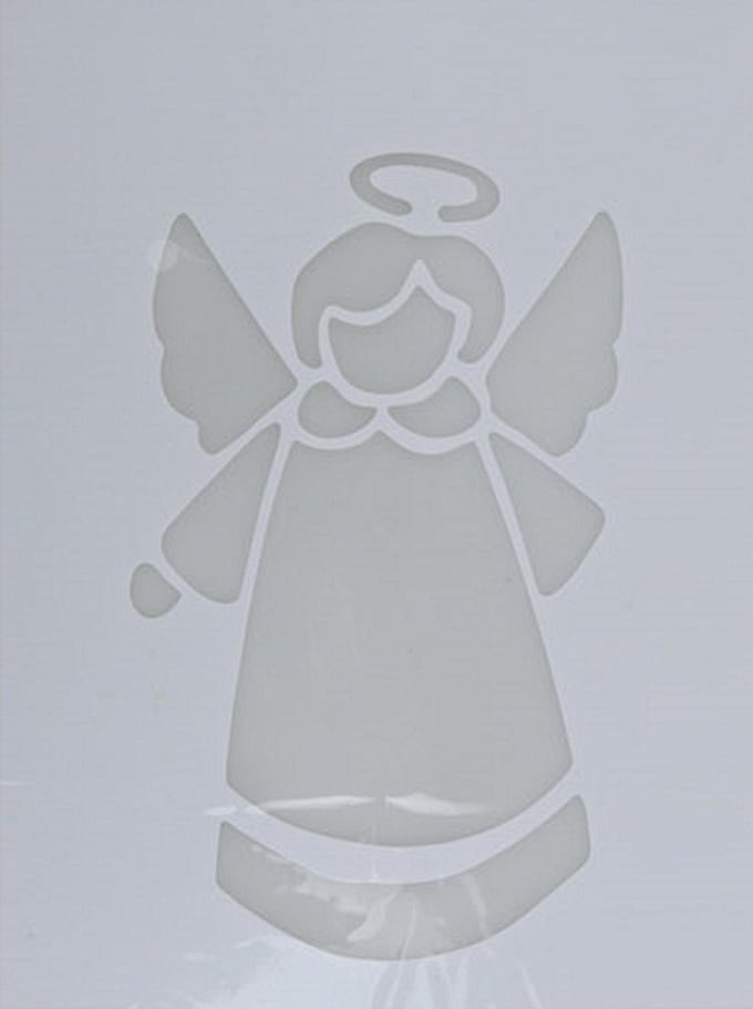 Kerst raamsjabloon kerstengel - wit - 35 cm - raamdecoratie - kerstversiering - sneeuwspray sjabloon
