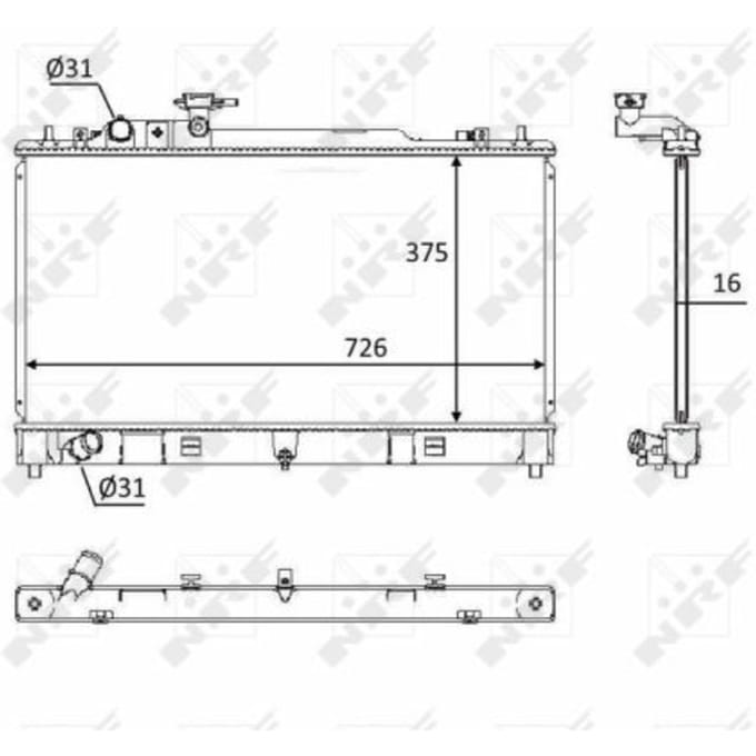 Radiator, motorkoeling NRF 58393