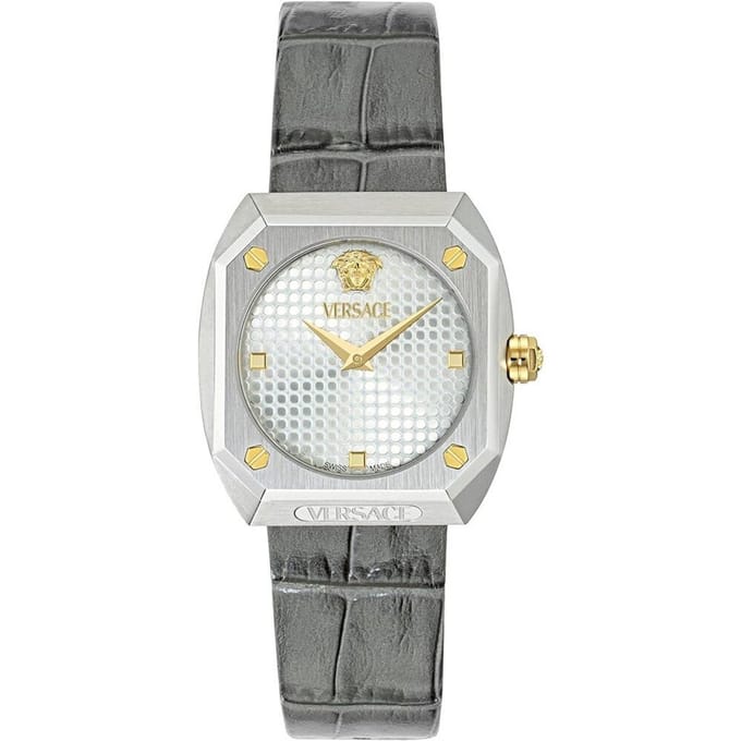 Versace Antares VE9E00124 Horloge - Leer - Grijs - Ø 35 mm