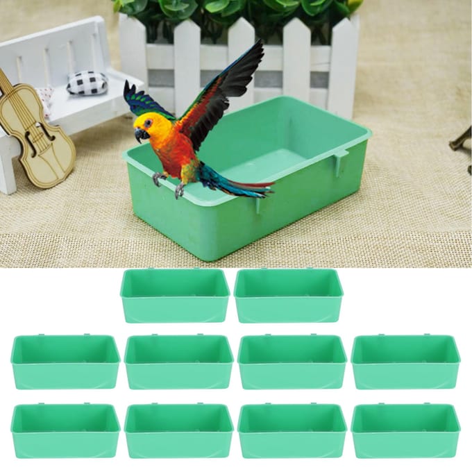 10 stuks vogelvoer, waterbak, plastic voerbak, vogelbadaccessoires blue