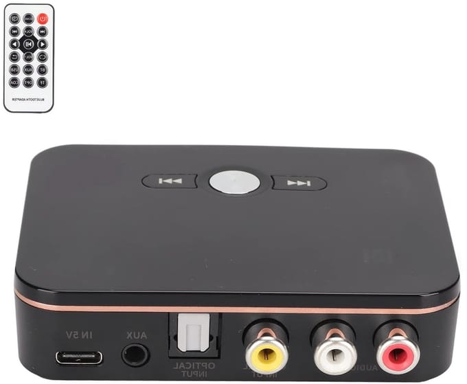 Draadloze Audio Adapter met LED Display, Bluetooth Transmitter en Receiver voor Stereo Geluid, Ondersteunt MP3/WAV/FLAC en Lage Latentie