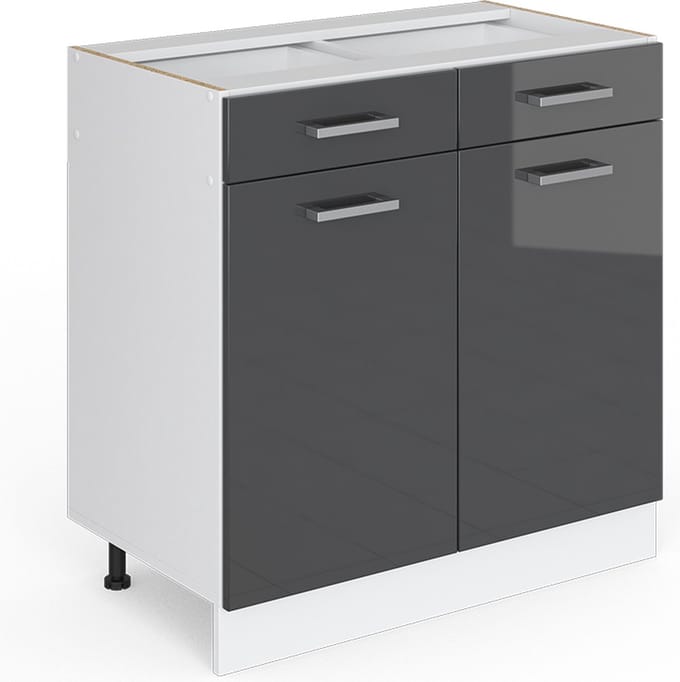 Vicco R-Line Keukenonderkast – 80 cm, WB Eik Antraciet Hoogglans