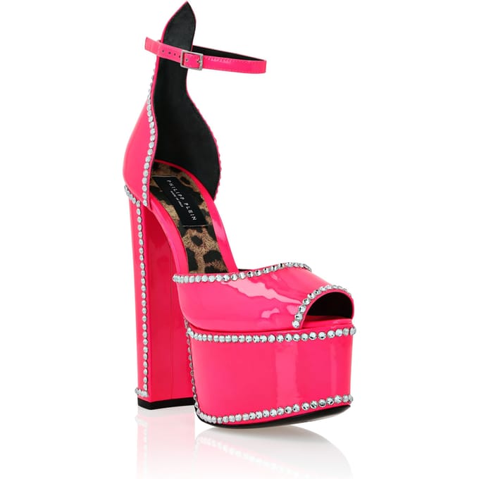 Patent Leather Platform Sandals Hi-Heels