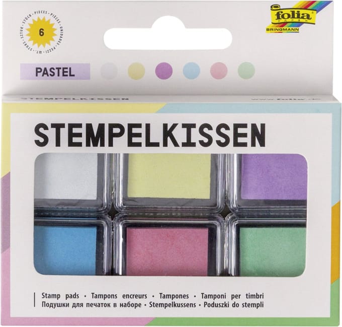 folia stempelkussen set 'Basic', 6-kleuren assorti