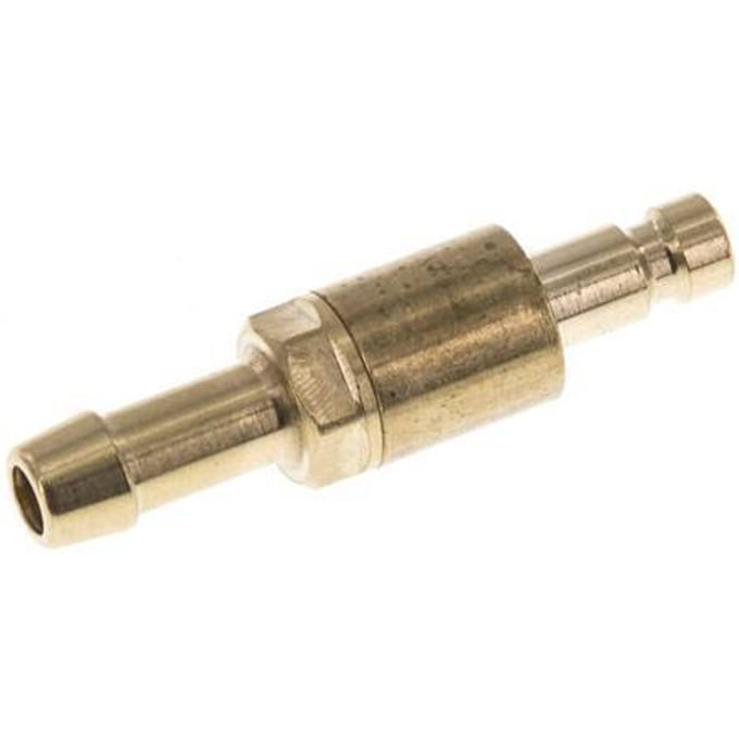 Messing DN 2.7 (Micro) Luchtkoppeling Insteeknippel 5 mm Slangpilaar Double Shut-Off
