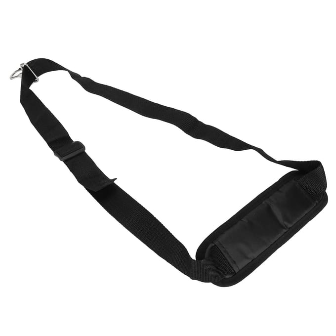 Rechthoekige Schouderharnasriem Polyester Enkele Schouderriem met Roestvrijstalen Haak voor Onkruidmaaier Trimmer black