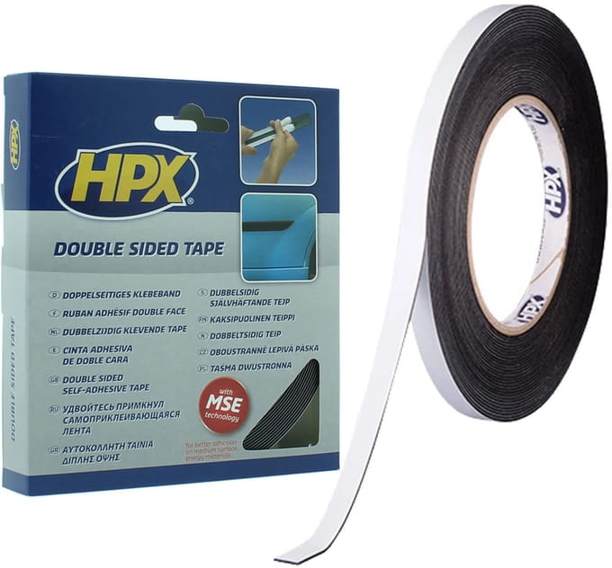HPX Dubbelzijdig Foam Tape ZWART 9mm - 10 meter