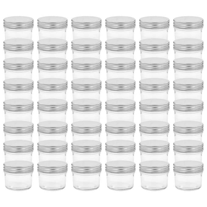 vidaXL - Jampotten - met - zilverkleurige - deksels - 48 - st - 110 - ml - glas