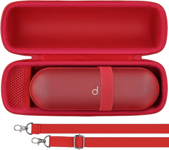 Hard Travel Case voor Bluetooth Speaker met Microfoon - Bescherming en Draagbaarheid, Statement Rood, Geschikt voor Beats Pill