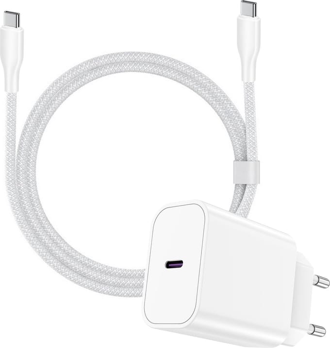 usb C oplader - snellader - usb C power adapter - 30w - met usb C kabel - usb C naar usb C - 2 meter - lang - voor telefoon, tablet, laptop