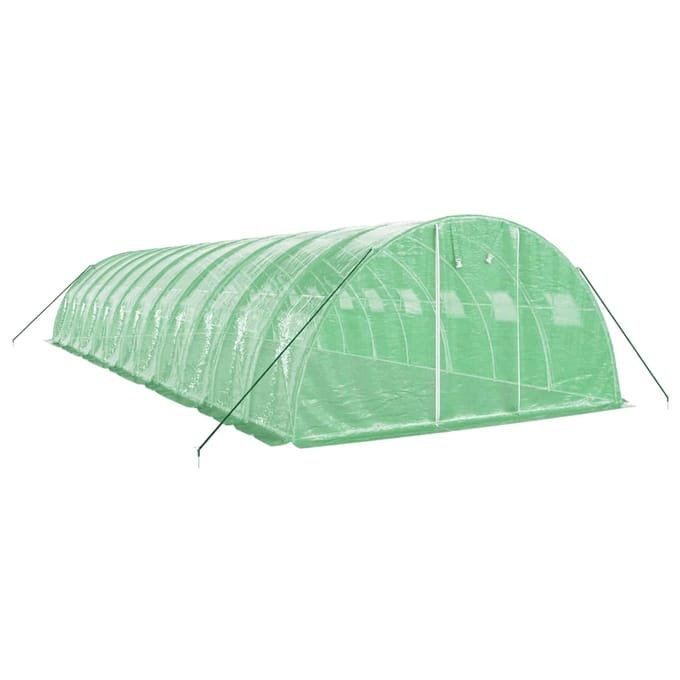 vidaXL - Tuinkas - met - stalen - frame - 48 - m² - 12x4x2 - m - groen