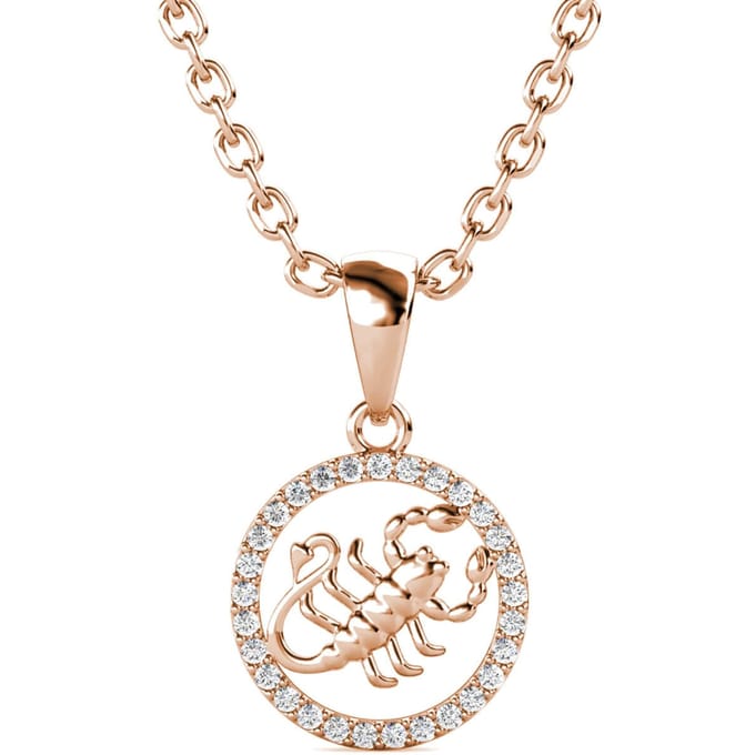Schorpioen Zodiac Hangers - Roségoud en Kristal