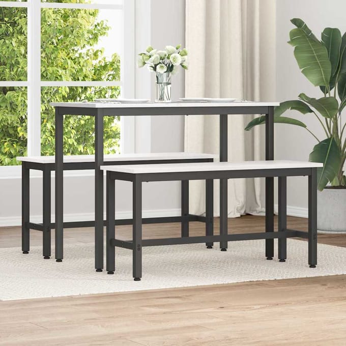 vidaXL - Eetbank - Wit - 100 - x - 32,5 - x - 49 - cm - Massief - grenenhout