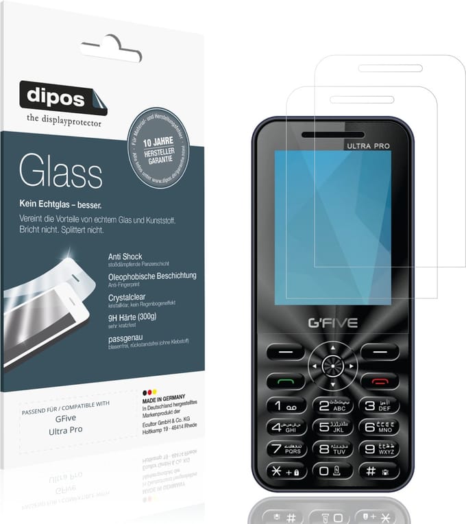 dipos – 2x Pantserfolie geschikt voor GFive Ultra Pro | 9H Screenprotector