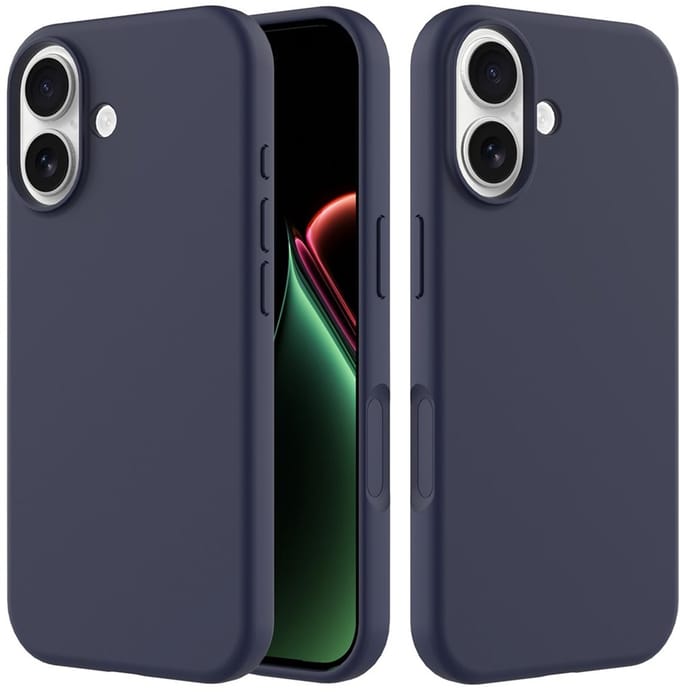 Shockproof Backcover - Liquid Silicone Soft Hoesje - Geschikt voor: iPhone 17 - Middernachtblauw