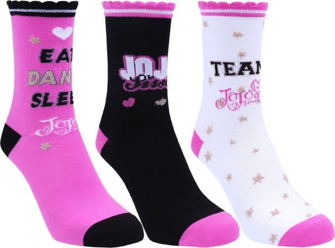 3x Roze met zwarte sokken - Jojo Siwa