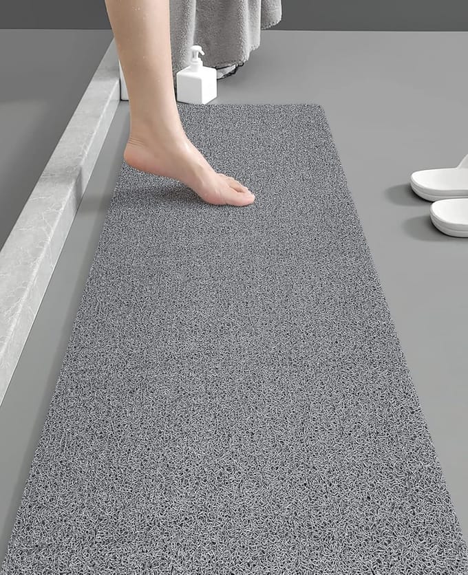 Antislip Douchemat 40 x 100 cm - Zachte Loofah Badkamermat met Sneldrogende Eigenschappen