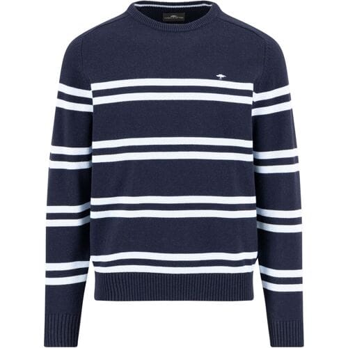 Fynch-Hatton Trui Striped O-Neck Supersoft Cotton Navy / male