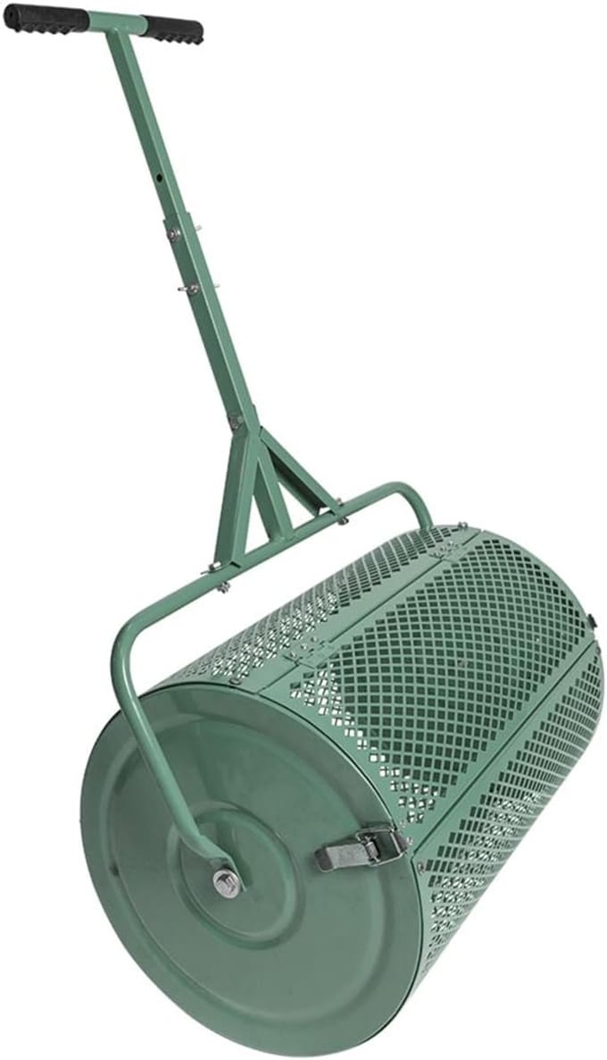 Compost Verspreider - Zaadstrooier Roller - Tuinonderhoud Verspreiden - Grote Capaciteit - 75 Liter - Groen