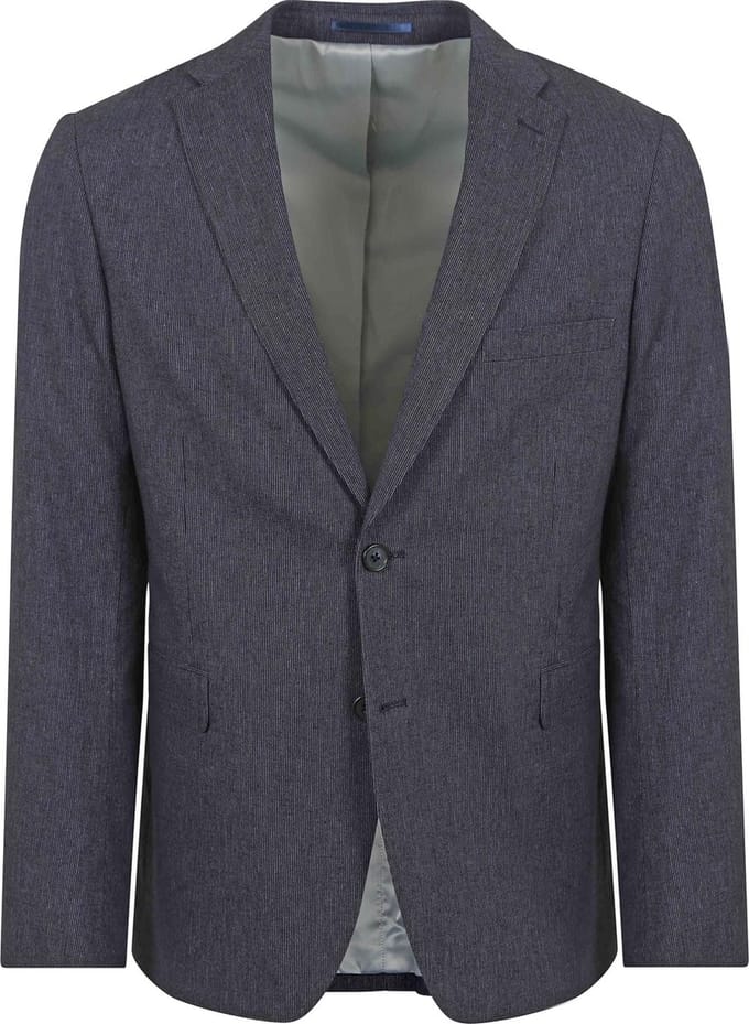 Suitable Blazer Linnen Streep Donkerblauw (navy) - Maat 50 - Heren blazer