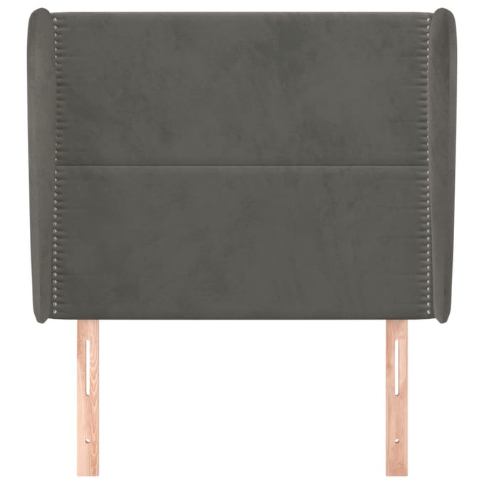 vidaXL - Hoofdbord - met - randen - 103x23x118/128 - cm - fluweel - donkergrijs