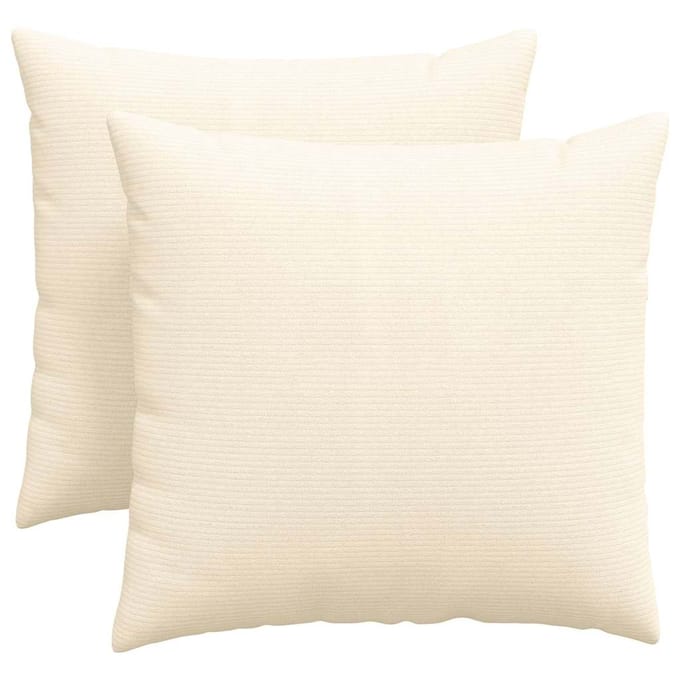 vidaXL - Zitkussens - 2 - pcs - Crème - 45 - x - 45 - cm - Corduroy - stof