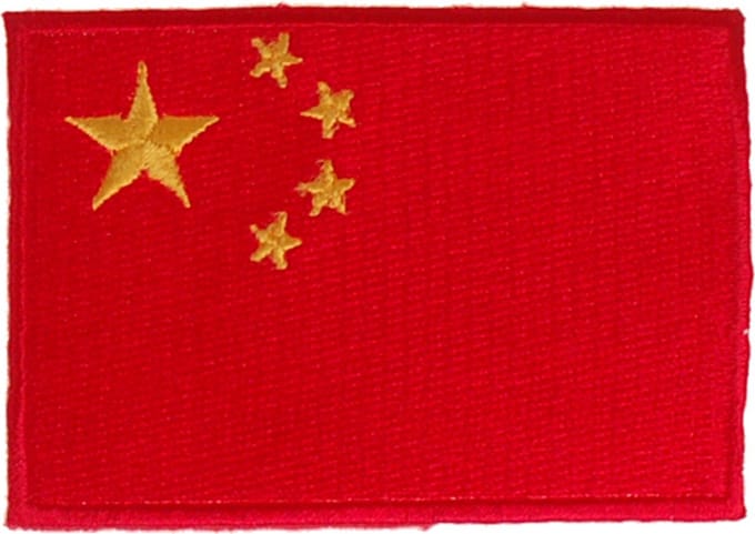 Strijkapplicatie 8x6cm vlag China