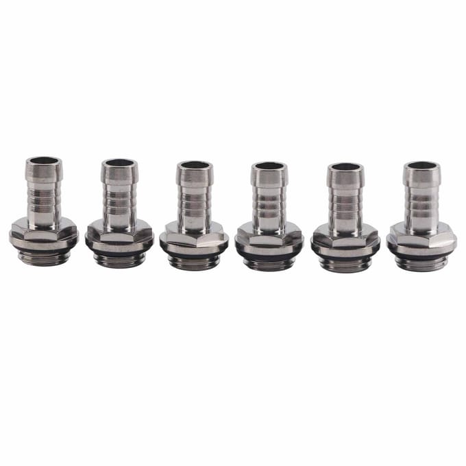 6 STUKS PC Waterkoeling Twee aanraakkoppeling G1 4 Draad Tuitconnector voor Buis 9.2mm