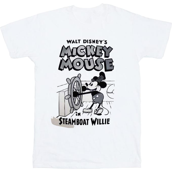 Mickey Mouse Unisex volwassen Steamboat Willie T-shirt M