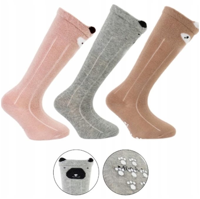 ATTREZZO® - Kniekousen - 3 pack - maat 17-18 - Antislip - Kind
