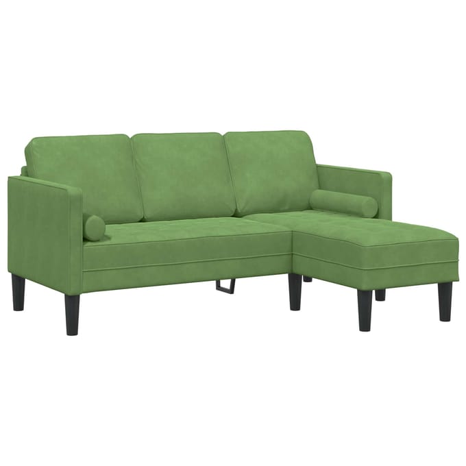 vidaXL Bankstel met kussen 2 pcs Lichtgroen Polyester
