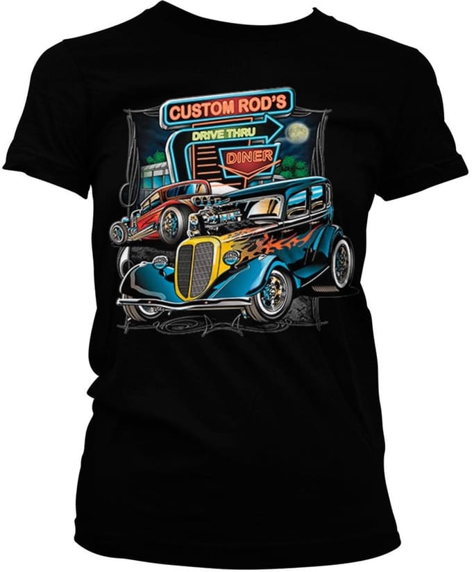 Hybris Damen Custom Rods Drive Through Girly T-shirt AB-5-20964-L30