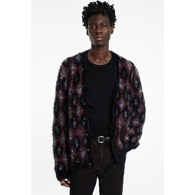 John Varvatos Layne Regular Fit Cardigan With Chunky D Black Größe: L | Cardigans Outlet | Herren | Schwarz