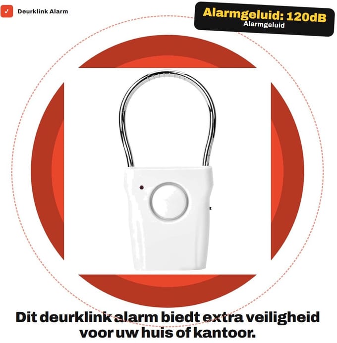 Dailygoods - Deurklink Alarm met 120dB Geluid voor Veiligheid