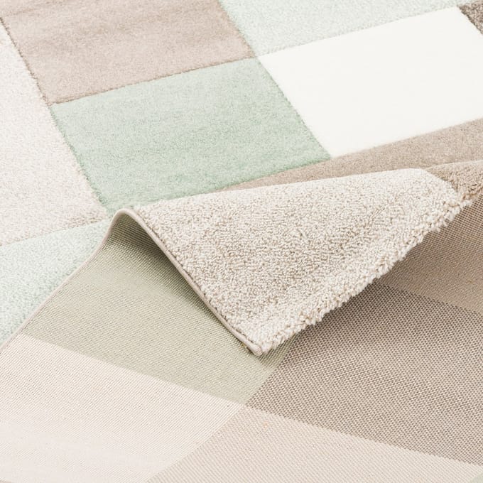 Pergamon Vloerkleed Designer Maui Pastel Groen Beige Ruit