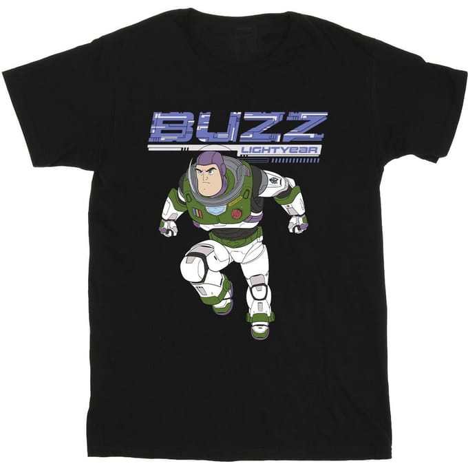 Disney Jongens Lightyear Buzz Sprong naar Actie T-Shirt (Zwart)