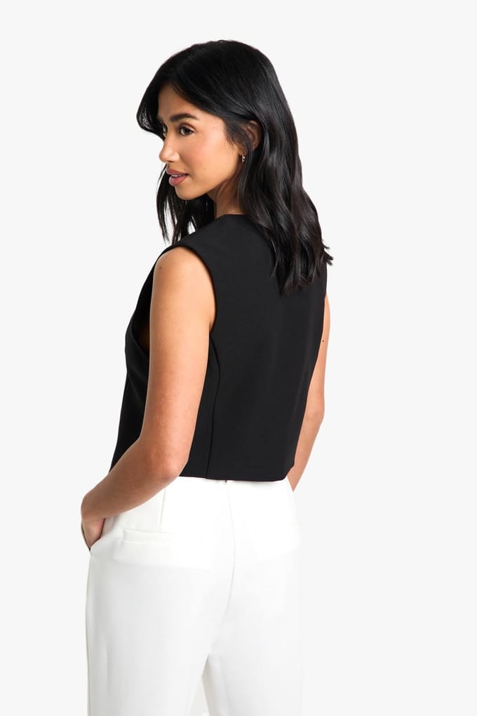 boohoo Dames Petite Essential Gilet | Black | Maat: 16