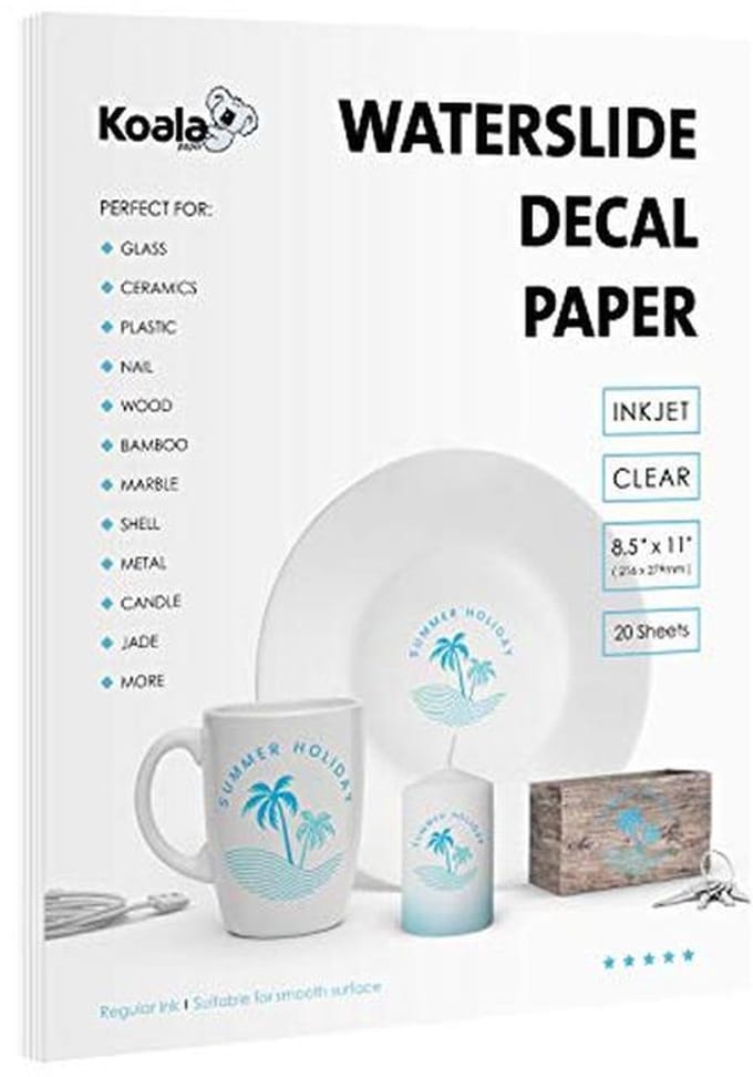 Clear Waterglijbaan Decal Papier voor Inkjetprinters - 20 Vellen